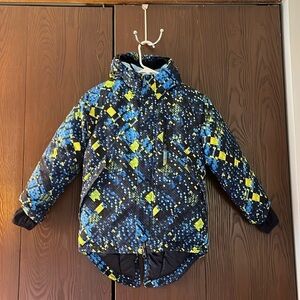 Champion kids blue checked winter jacket. Size Small (6/7)